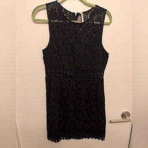 Free People Black floral lace dress